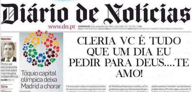 CLERIA VC É TUDO QUE UM DIA EU PEDIR PARA DEUS....TE AMO!