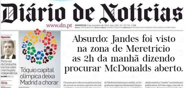 Absurdo: Jandes foi visto na zona de Meretrício as 2h da manhã dizendo procurar McDonalds aberto.
