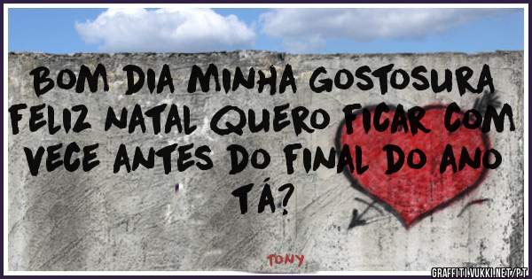 Bom dia minha gostosura feliz natal quero ficar com vece antes do final do ano tá?