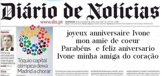 joyeux anniversaire Ivone mon amie de coeur
Parabéns  e feliz aniversario Ivone minha amiga do coração