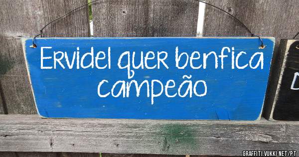 Ervidel quer benfica campeão 