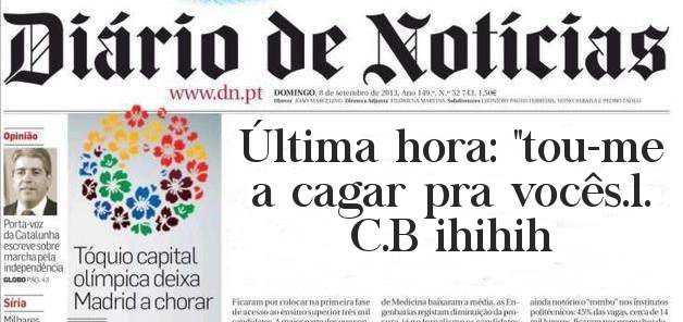 Última hora: ''tou-me a cagar pra vocês.l. C.B ihihih