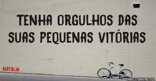 Tenha orgulhos das suas pequenas vitórias 