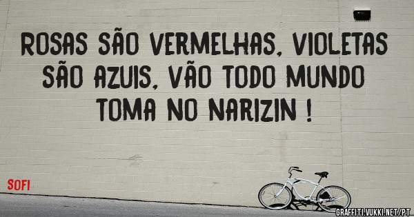 Rosas são vermelhas, violetas são azuis, vão todo mundo toma no narizin !