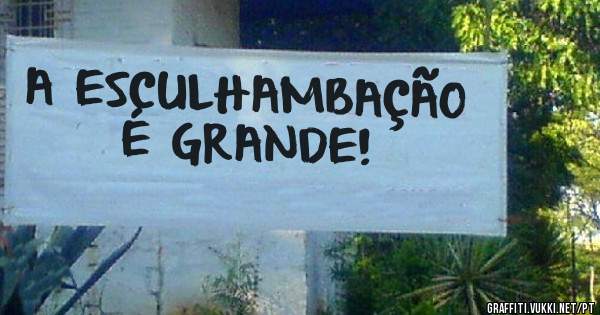 A ESCULHAMBAÇÃO É GRANDE!