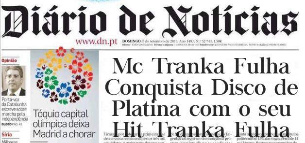 Mc Tranka Fulha Conquista Disco de Platina com o seu Hit Tranka Fulha