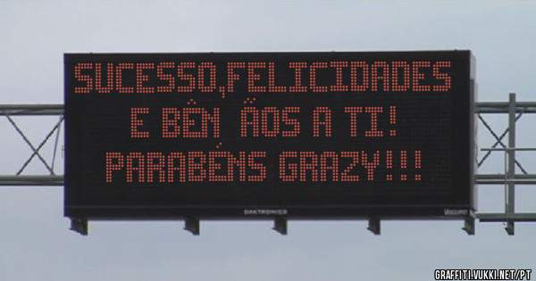 Sucesso,felicidades e bênçãos a ti!
Parabéns Grazy!!!