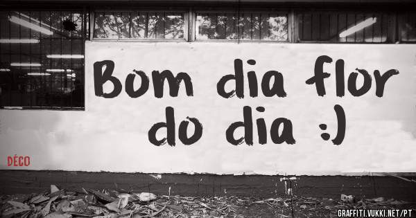Bom dia flor do dia :)