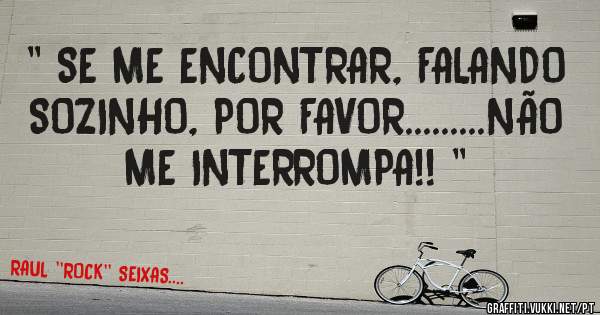 '' SE ME ENCONTRAR, FALANDO SOZINHO, POR FAVOR.........NÃO ME INTERROMPA!! ''
