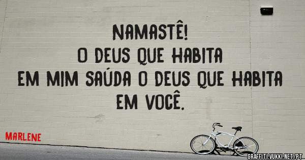                          Namastê!                                  
               O Deus que habita em mim saúda o Deus que habita em você.
