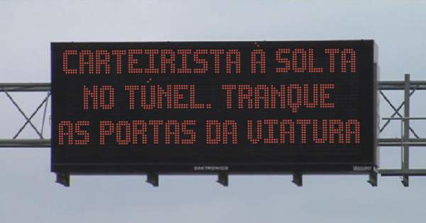 Carteirista à solta no túnel. Tranque as portas da viatura 