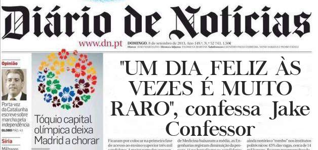 ''UM DIA FELIZ ÀS VEZES É MUITO RARO'', confessa Jake Confessor