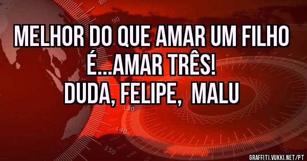 Melhor do que amar um filho é...Amar três! 
Duda, Felipe,  Malu