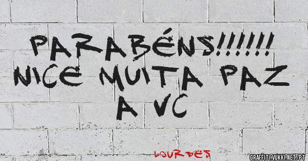 Parabéns!!!!!! Nice muita paz a vc