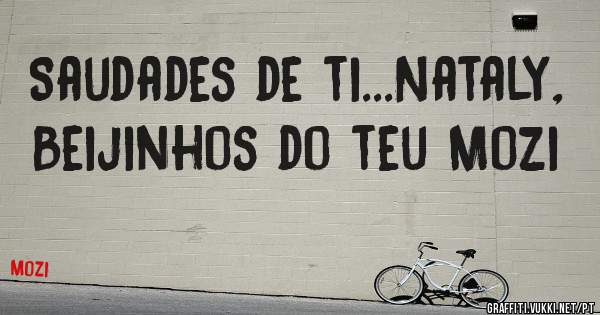 Saudades de ti...Nataly,
Beijinhos do teu Mozi
