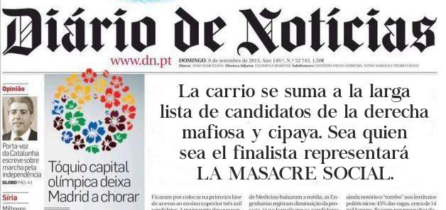La carrio se suma a la larga lista de candidatos de la derecha mafiosa y cipaya. Sea quien sea el finalista representará LA MASACRE SOCIAL.