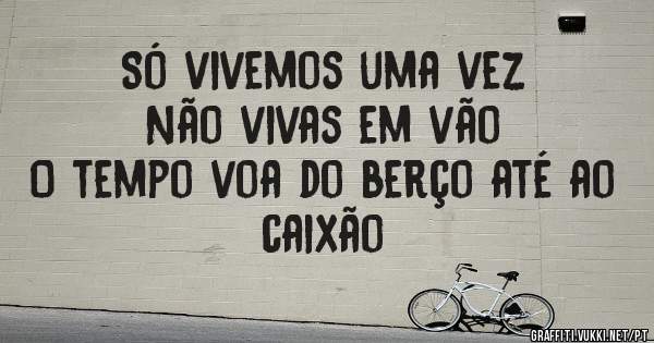 Só vivemos uma vez
Não vivas em vão
O tempo voa do berço até ao caixão