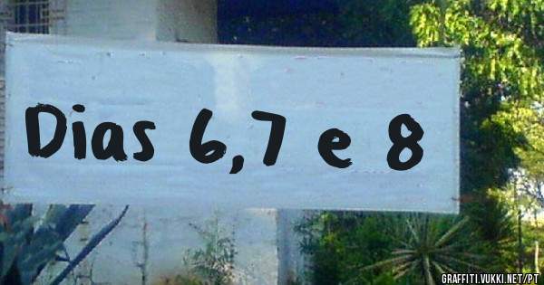 Dias 6,7 e 8