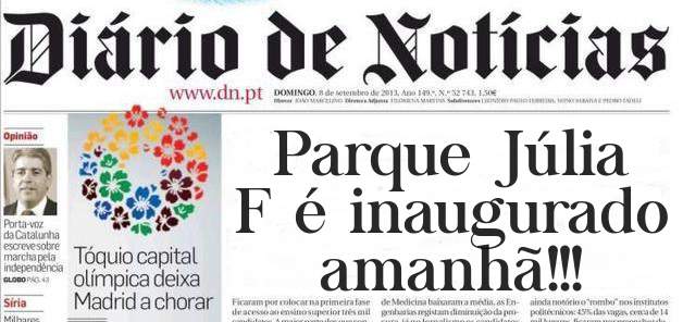 Parque Júlia F é inaugurado amanhã!!!