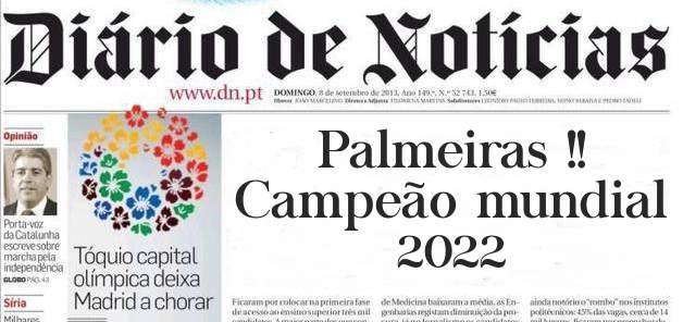 Palmeiras !! 
Campeão mundial 2022 
