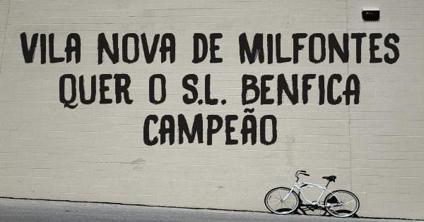 Vila Nova de Milfontes quer o S.L. BENFICA Campeão 