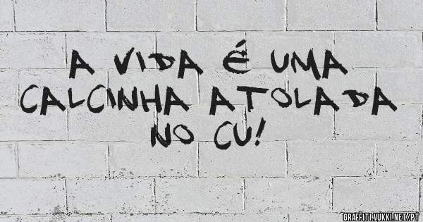 A vida é uma calcinha atolada no cu!