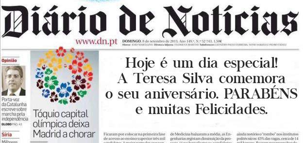 Hoje é um dia especial! A Teresa Silva comemora o seu aniversário. PARABÉNS e muitas Felicidades.