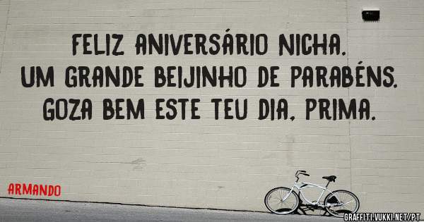 Feliz aniversário Nicha. Um grande beijinho de parabéns. Goza bem este teu dia, prima.
