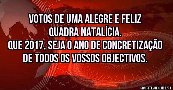 Votos de uma alegre e feliz quadra natalícia.
Que 2017, seja o ano de concretização de todos os vossos objectivos.