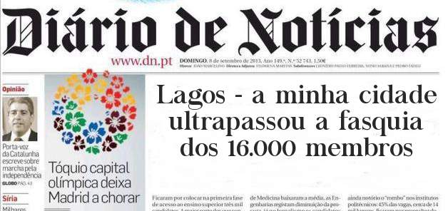 Lagos - a minha cidade ultrapassou a fasquia dos 16.000 membros
