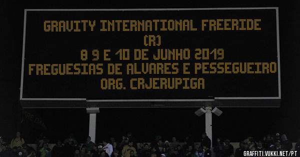 Gravity International Freeride (R)
8 9 e 10 de Junho 2019
freguesias de Alvares e Pessegueiro
Org. CRJerupiga