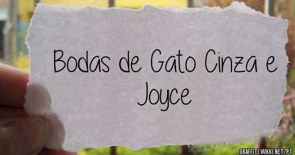 Bodas de Gato Cinza e Joyce 