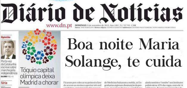 Boa noite Maria Solange, te cuida