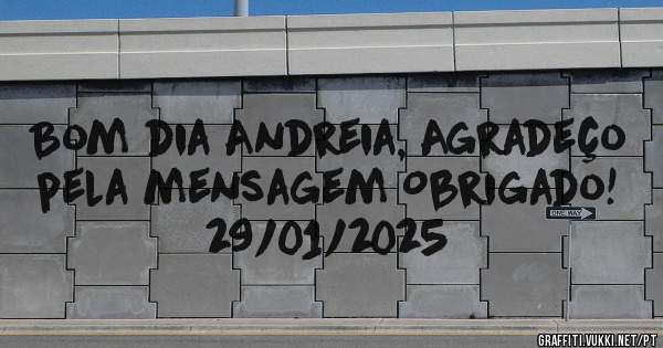 Bom dia Andreia, Agradeço pela mensagem Obrigado! 29/01/2025