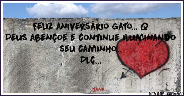 Feliz aniversário gato... Q Deus abençoe e continue iluminando seu caminho...
Dlç...