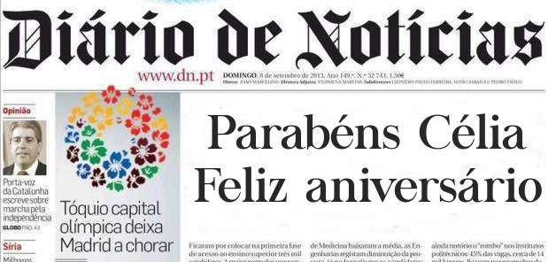 Parabéns Célia
Feliz aniversário