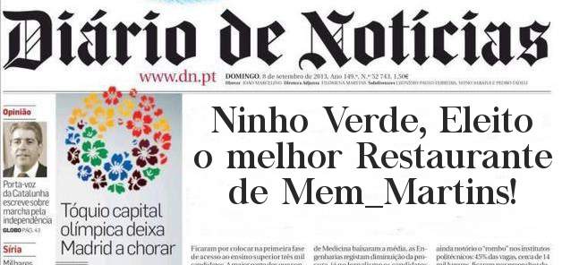 Ninho Verde, Eleito o melhor Restaurante de Mem_Martins!