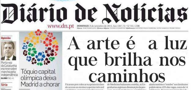 A arte é  a luz que brilha nos caminhos