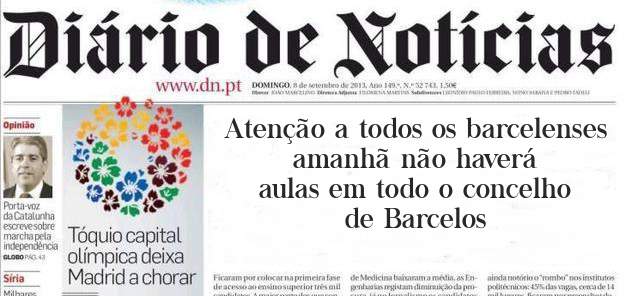Atenção a todos os barcelenses amanhã não haverá aulas em todo o concelho de Barcelos
