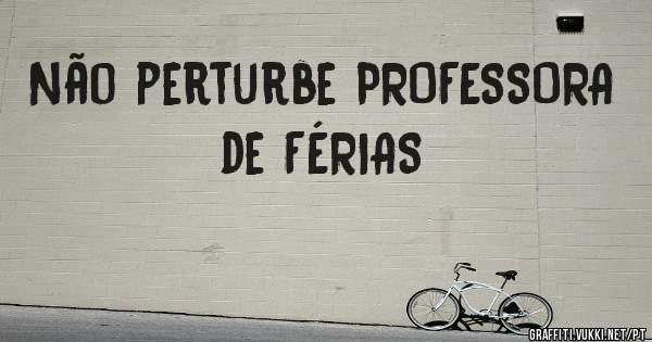 Não perturbe PROFESSORA de FÉRIAS