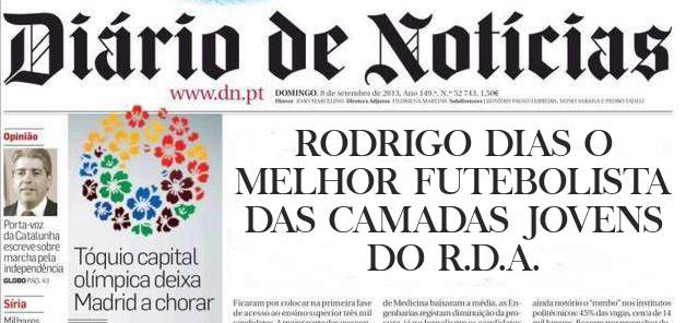 RODRIGO DIAS O MELHOR FUTEBOLISTA DAS CAMADAS JOVENS DO R.D.A.