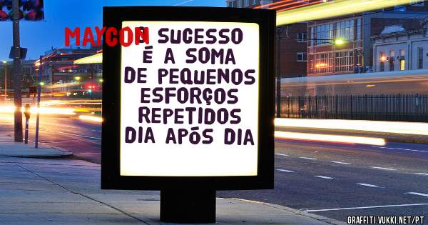 O sucesso é a soma de pequenos esforços repetidos dia após dia 