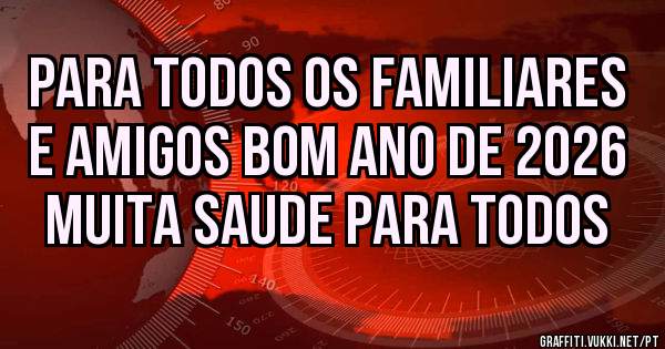 PARA TODOS OS FAMILIARES E AMIGOS BOM ANO DE 2026 MUITA SAUDE PARA TODOS