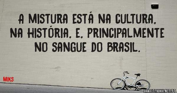 A mistura está na cultura, na história, e, principalmente no sangue do Brasil.