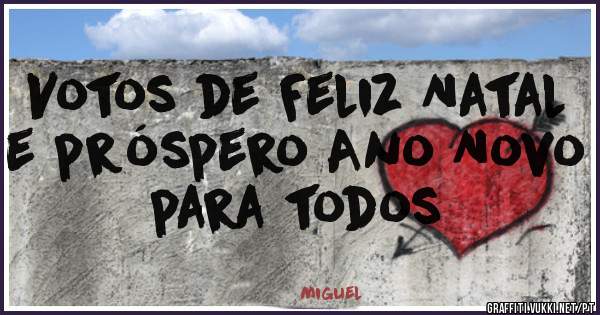 Votos de Feliz Natal e próspero Ano Novo para todos