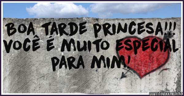 Boa tarde princesa!!! você é muito especial para mim!
