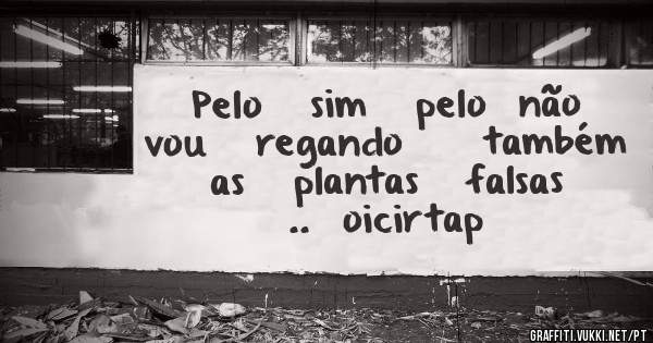 Pelo   sim   pelo  não   vou   regando     também   as   plantas   falsas  ..  oicirtap
