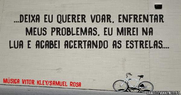 ...deixa eu querer voar, enfrentar meus problemas, eu mirei na lua e acabei acertando as estrelas....
