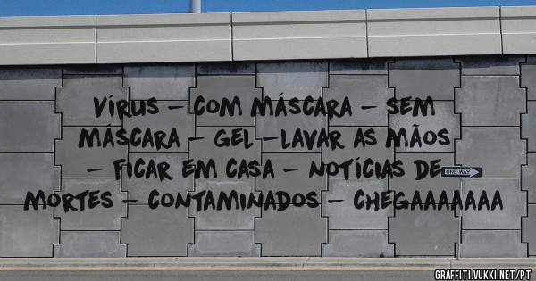 Vírus - com máscara - sem máscara - gel -lavar as mãos - ficar em casa - notícias de mortes - contaminados - chegaaaaaaa