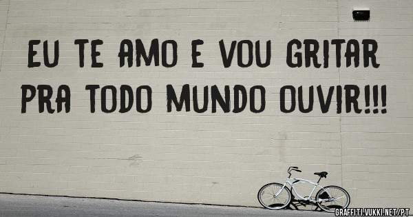 Eu te amo e vou gritar pra todo mundo ouvir!!!